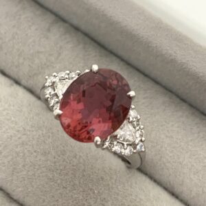 Pt900スピネル メレダイヤ付きリング